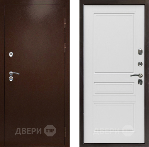 Входная металлическая Дверь Престиж TERMO с терморазрывом Снегирь Медь Классика Лиственница белая в Раменском