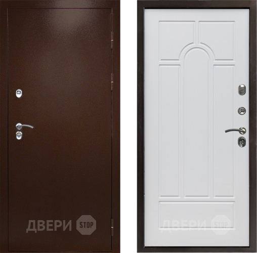 Входная металлическая Дверь Престиж TERMO с терморазрывом Снегирь Медь Арка Белое дерево в Раменском