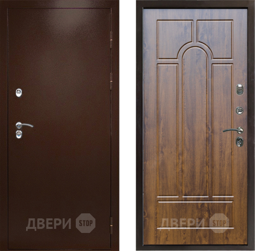 Входная металлическая Дверь Престиж TERMO с терморазрывом Снегирь Медь Арка Дуб в Раменском