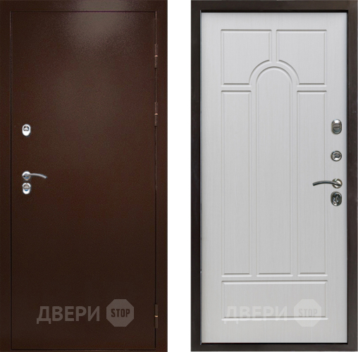 Входная металлическая Дверь Престиж TERMO с терморазрывом Снегирь Медь Арка Лиственница белая в Раменском