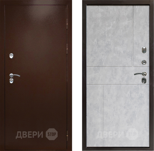 Входная металлическая Дверь Престиж TERMO с терморазрывом Снегирь Медь Горизонт Бетон светлый в Раменском