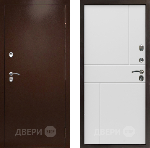 Дверь Престиж TERMO с терморазрывом Снегирь Медь Горизонт Бетон белый в Раменском