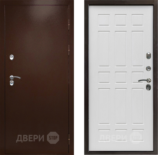 Входная металлическая Дверь Престиж TERMO с терморазрывом Снегирь Медь Спарта Белое дерево в Раменском