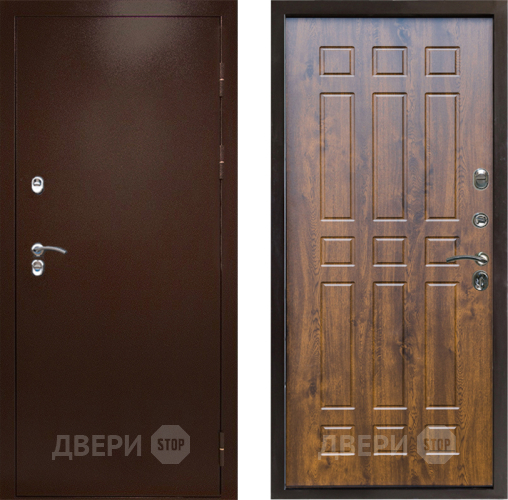Входная металлическая Дверь Престиж TERMO с терморазрывом Снегирь Медь Спарта Дуб в Раменском