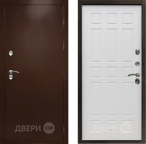 Входная металлическая Дверь Престиж TERMO с терморазрывом Снегирь Медь Спарта Лиственница белая в Раменском