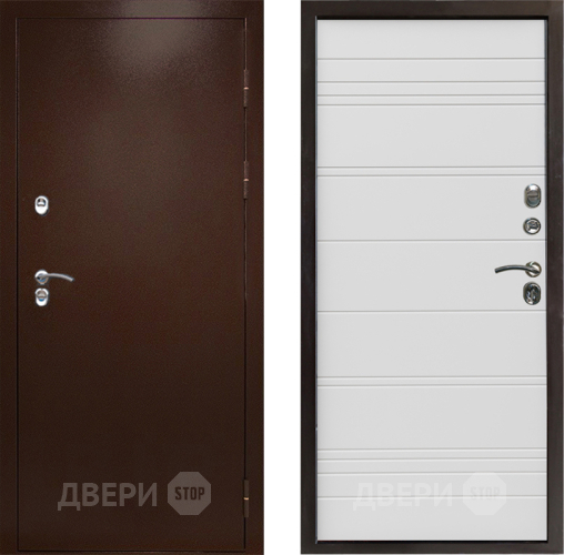 Дверь Престиж TERMO с терморазрывом Снегирь Медь Line Белый в Раменском