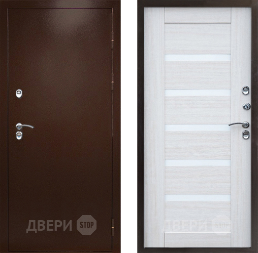 Входная металлическая Дверь Престиж TERMO с терморазрывом Снегирь Медь Царга Лиственница белая в Раменском