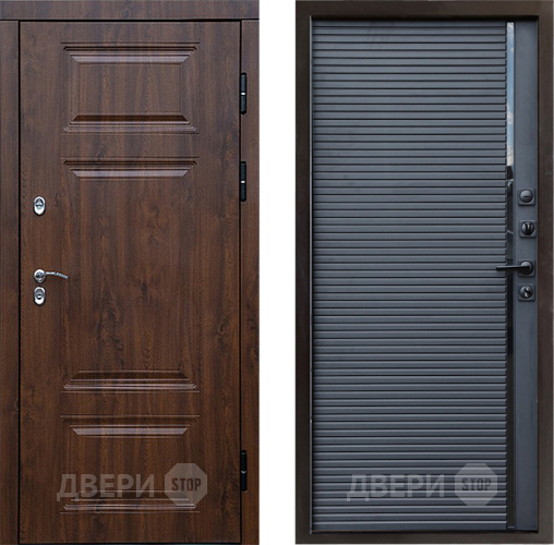 Входная металлическая Дверь Престиж TERMO с терморазрывом Премиум Орех Porte Черный кварц в Раменском