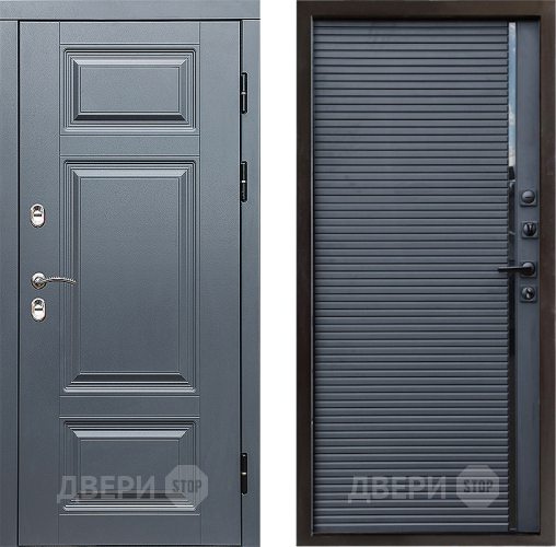 Входная металлическая Дверь Престиж TERMO с терморазрывом Премиум Грэй Porte Черный кварц в Раменском