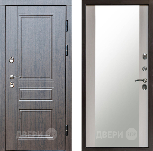 Входная металлическая Дверь Престиж TERMO с терморазрывом Классика Зеркало Лиственница белая в Раменском