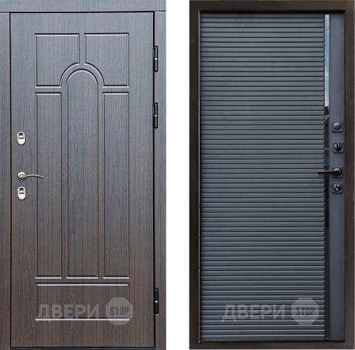 Входная металлическая Дверь Престиж TERMO с терморазрывом Арка Porte Черный кварц в Раменском