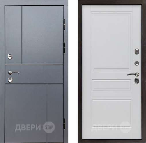 Дверь Престиж TERMO с терморазрывом Горизонт Грэй Классика Белый матовый в Раменском