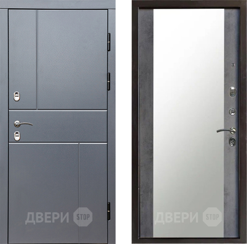 Дверь Престиж TERMO с терморазрывом Горизонт Грэй Зеркало Бетон темный в Раменском