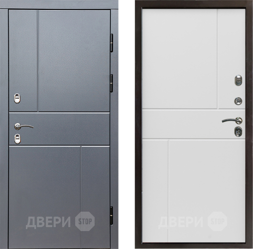 Входная металлическая Дверь Престиж TERMO с терморазрывом Горизонт Грэй Горизонт Бетон белый в Раменском
