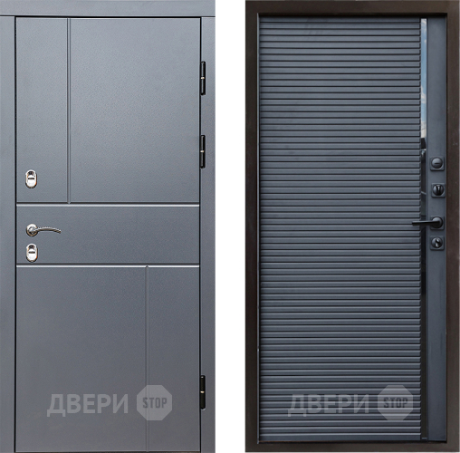 Входная металлическая Дверь Престиж TERMO с терморазрывом Горизонт Грэй Porte Черный кварц в Раменском