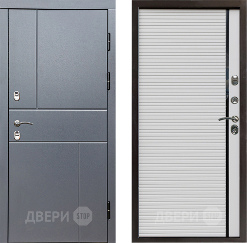 Входная металлическая Дверь Престиж TERMO с терморазрывом Горизонт Грэй Porte Белый в Раменском