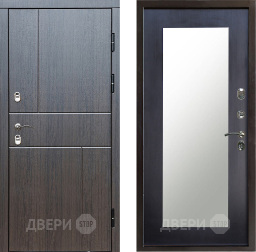 Входная металлическая Дверь Престиж TERMO с терморазрывом Горизонт Венге Зеркало пастораль Венге в Раменском