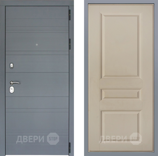 Дверь Заводские двери Лира Софт графит Стокгольм Шампань в Раменском