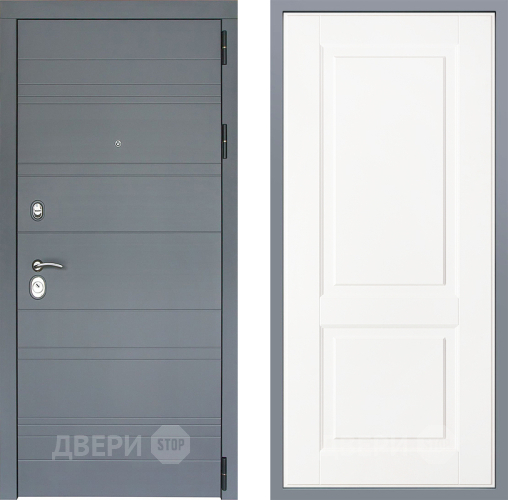 Дверь Заводские двери Лира Софт графит Доррен Белый софт в Раменском
