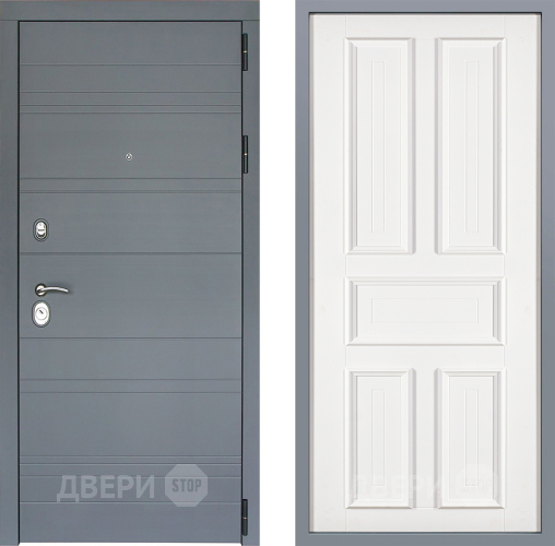 Дверь Заводские двери Лира Софт графит Уругвай Белый софт в Раменском