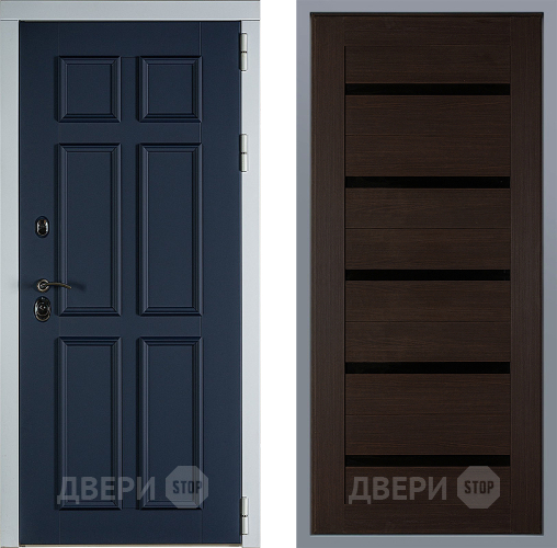 Дверь Заводские двери Стокгольм СБ-1 орех тисненый в Раменском