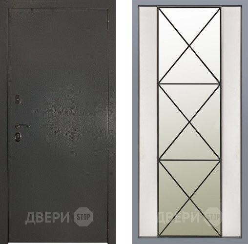 Дверь Заводские двери Эталон 3к антик серебро Зеркало Перфекто Структурное дерево в Раменском