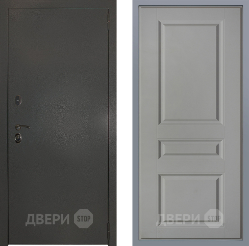 Дверь Заводские двери Эталон 3к антик серебро Стокгольм Грей софт в Раменском