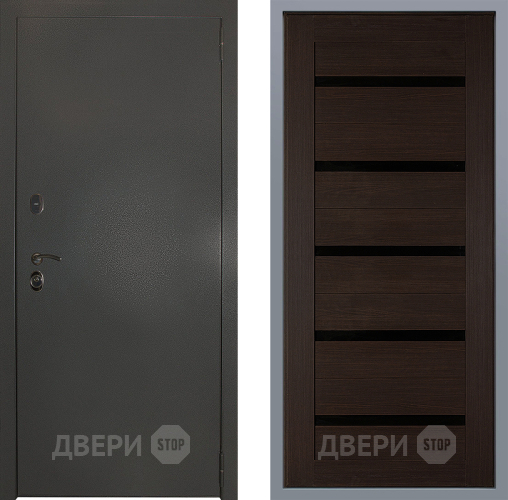 Дверь Заводские двери Эталон 3к антик серебро СБ-1 орех тисненый в Раменском