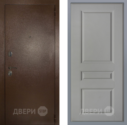 Дверь Заводские двери Эталон 3к антик медь Стокгольм Грей софт в Раменском