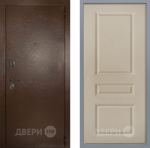 Дверь Заводские двери Эталон 3к антик медь Стокгольм Шампань в Раменском