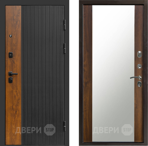 Входная металлическая Дверь Престиж Prestizh Зеркало Дуб в Раменском
