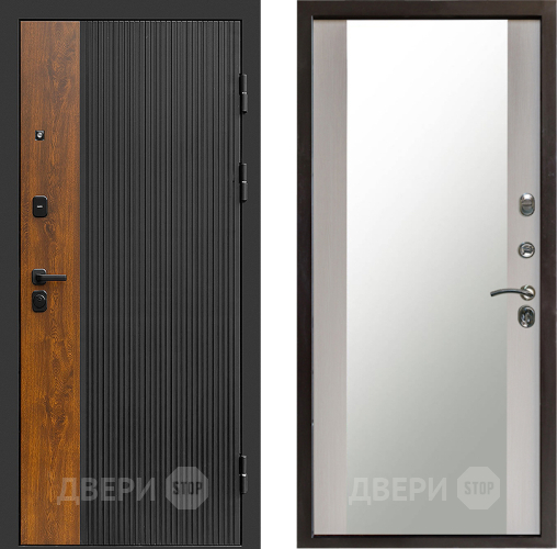 Входная металлическая Дверь Престиж Prestizh Зеркало Лиственница белая в Раменском