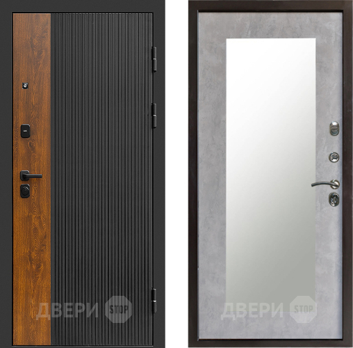 Входная металлическая Дверь Престиж Prestizh Зеркло Пастораль Бетон светлый в Раменском