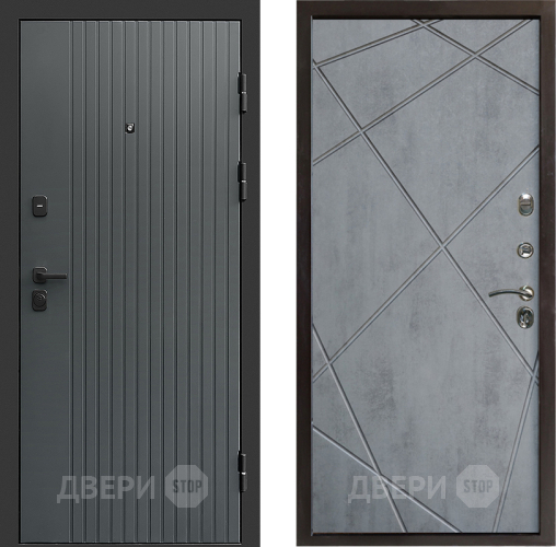Входная металлическая Дверь Престиж Tvist Grey Лучи Бетон темный в Раменском