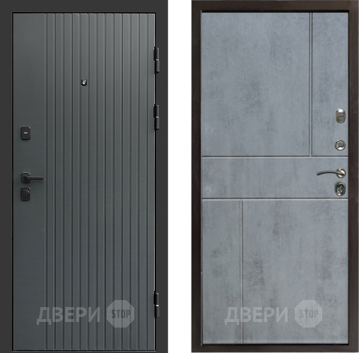 Входная металлическая Дверь Престиж Tvist Grey Горизонт Бетон темный в Раменском