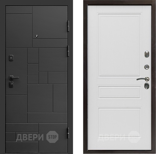 Входная металлическая Дверь Престиж Kvadro Классика Лиственница белая в Раменском