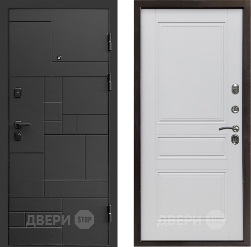 Входная металлическая Дверь Престиж Kvadro Классика Белый матовый в Раменском