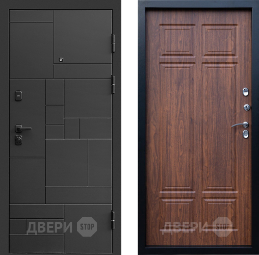 Входная металлическая Дверь Престиж Kvadro Премиум Орех темный в Раменском