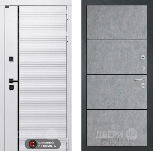 Входная металлическая Дверь Лабиринт (LABIRINT) Royal 25 Бетон светлый в Раменском