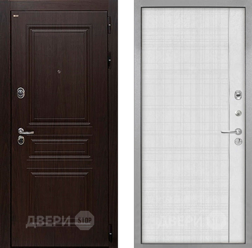 Входная металлическая Дверь Интекрон (INTECRON) Брайтон Тиковое Дерево В-07 с молдингом Лофт белый в Раменском