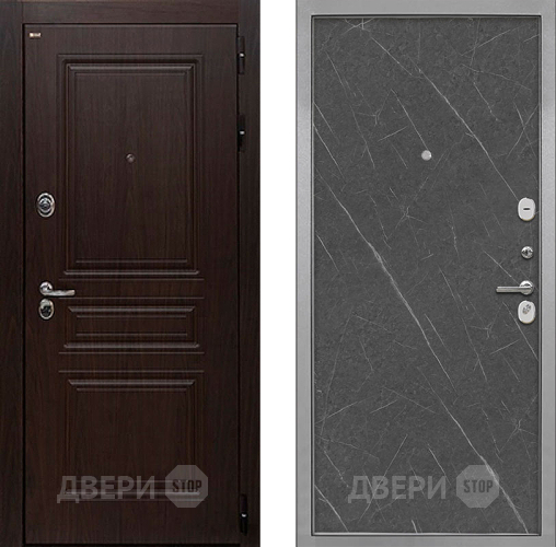 Дверь Интекрон (INTECRON) Брайтон Тиковое Дерево Гладкая Гранит лава оникс в Раменском