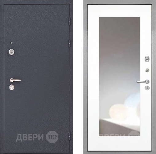 Входная металлическая Дверь Интекрон (INTECRON) Колизей ФЛЗ-120-М Зеркало Белый матовый в Раменском