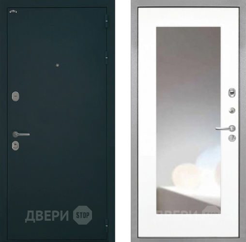 Входная металлическая Дверь Интекрон (INTECRON) Греция ФЛЗ-120-М Зеркало Белый матовый в Раменском