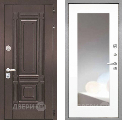 Входная металлическая Дверь Интекрон (INTECRON) Италия ФЛЗ-120-М Зеркало Белый матовый в Раменском