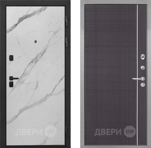 Дверь Интекрон (INTECRON) Профит Black Мрамор Арктик В-07 с молдингом Венге в Раменском