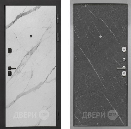 Дверь Интекрон (INTECRON) Профит Black Мрамор Арктик Гладкая Гранит лава оникс в Раменском