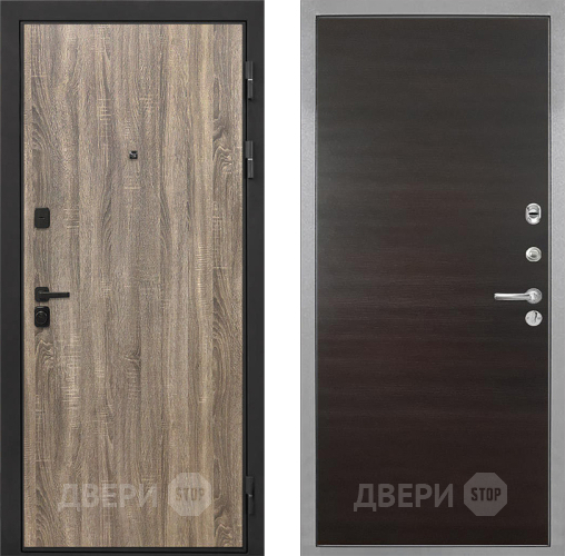 Входная металлическая Дверь Интекрон (INTECRON) Профит Black Дуб Турин Гладкая Эковенге поперечный в Раменском