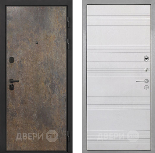 Входная металлическая Дверь Интекрон (INTECRON) Профит Black Гранж ФЛ-316 Белый ясень в Раменском