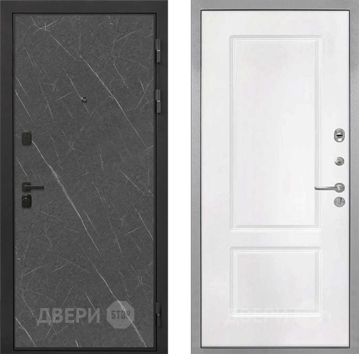 Входная металлическая Дверь Интекрон (INTECRON) Профит Black Гранит Лава Оникс КВ-2 Белый матовый в Раменском