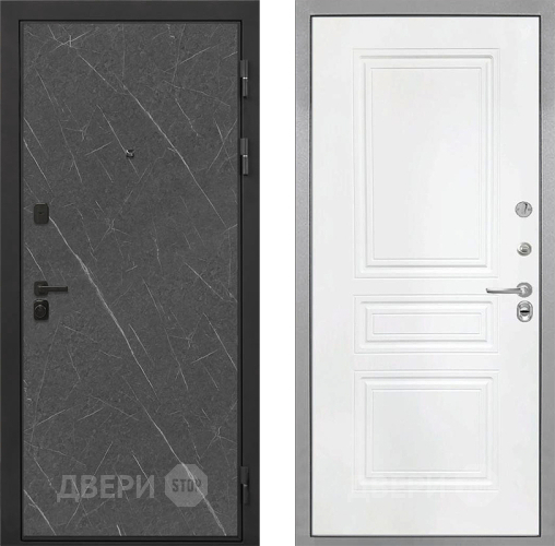 Входная металлическая Дверь Интекрон (INTECRON) Профит Black Гранит Лава Оникс ФЛ-243 Белый матовый в Раменском